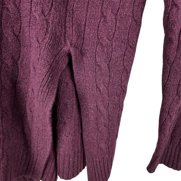Polo Ralph Lauren Deep Burgundy Cable Knit Turtleneck Sweater Wool Cashmere Sz S - Picture 6 of 12